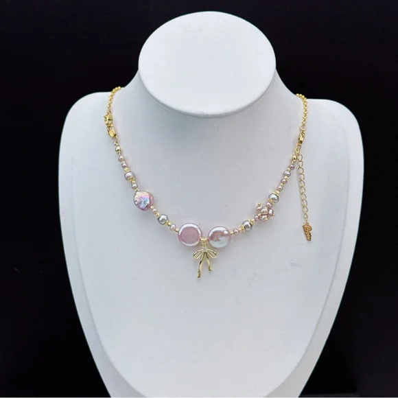 B98 Handmade Freshwater Baroque Pearl Bracelet Necklace 2in1